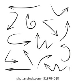 hand drawn set of arrows 