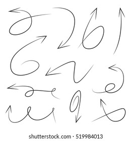 hand drawn set of arrows 
