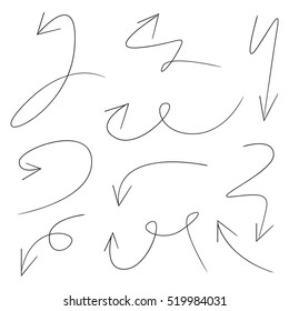 hand drawn set of arrows 