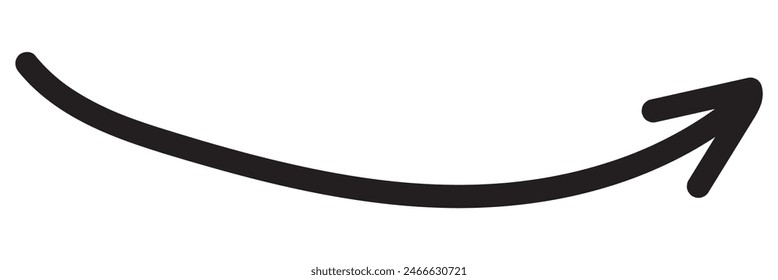 Hand drawn set of arrows. Collection black arrow on white background. Vector illustration.