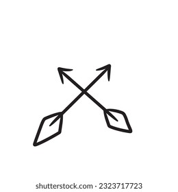 Hand drawn a set of arrows isolated on white background