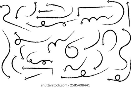 Hand drawn set of arrows and symbols. vector collection of design elements with arrows, ovals, frames.
