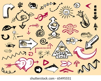 Hand drawn set of arrows Vector. Visit my portfolio for big collection of doodles