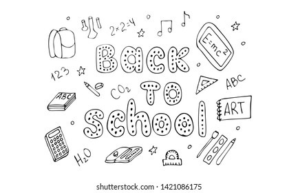 Hand drawn set "back to school"
