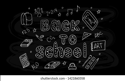 Hand drawn set "back to school"