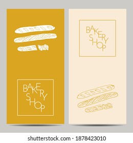 Set de panadería dibujado a mano con panadería. Elemento de esbozo de diseño para la cafetería de menú, el bistró, el restaurante, la panadería y el embalaje.  Ilustración vectorial.
