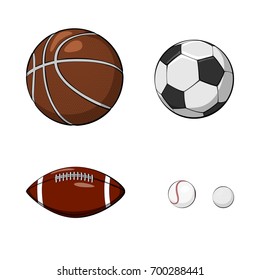hand drawn set of balls. vector illustration