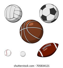 hand drawn set of balls. vector illustration