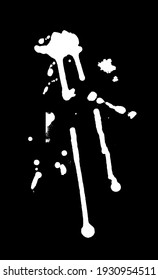 Hand Drawn Set of black paint drop. Black and white Abstract Brush Background. Grunge Vector Illustration