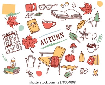 hand drawn set. Black and white, monotone, and line drawing illustrations.Handwritten, stylish, magazine, fashion, cute, fall, Halloween, books.
