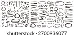 Hand drawn set with bold crown spark star and strikethrough underline elements. Creating graphic elements for social media and advertising banners
