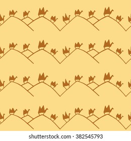 Hand drawn set of camels. Decorative vector illustration with camel silhouettes.