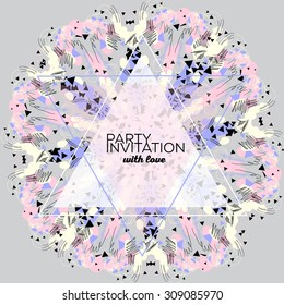 Hand drawn set of cards and invitations. Wedding, marriage, bridal, birthday, Valentine's day, patry invitation.