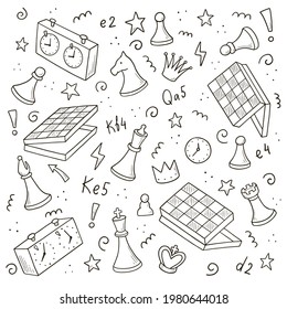 Board games set hand draw doodle elements Vector Image