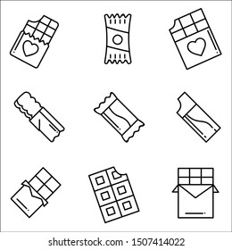 Hand drawn set of chocolate. illustration of choco bar on white background.