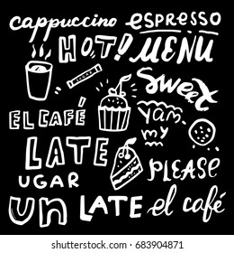 Hand drawn set - Coffee and Cake