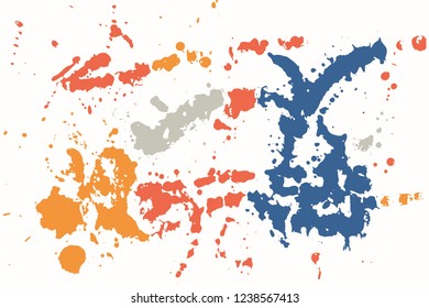 Hand drawn set of colorful ink spots isolated on white background. Paint splat set ink. Splat drop vector. Blood splash. Paint blob.