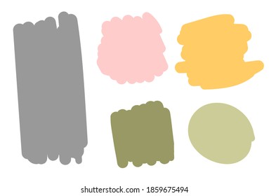 Hand drawn set of colorful shapes. Vector design elements. 
