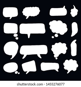 Hand drawn set of colorful speech bubbles . Vector bubbles speech doodle.