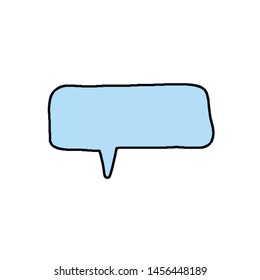 Hand drawn set of colorful speech bubbles with dialog words. Vector bubbles speech doodle.