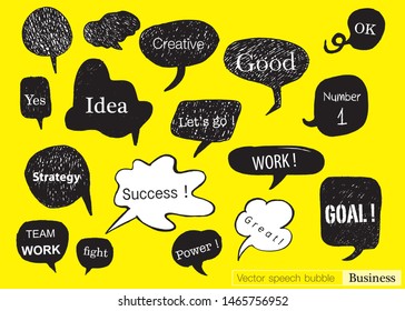 Hand drawn set of Colorful speech bubbles with dialog words,Vector bubbles speech doodle set
