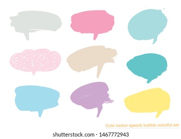 Hand drawn set of Colorful speech bubbles with dialog words,Vector bubbles speech doodle set
