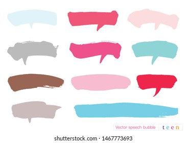 Hand drawn set of Colorful speech bubbles with dialog words,Vector bubbles speech doodle set
