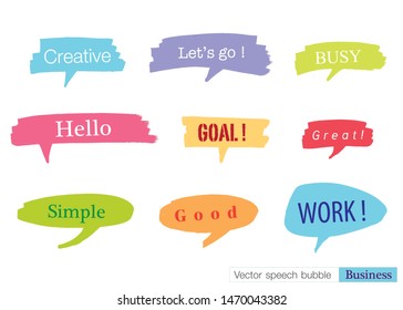 Hand drawn set of Colorful speech bubbles with dialog words,Vector bubbles speech doodle set
