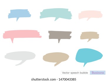 Hand drawn set of Colorful speech bubbles with dialog words,Vector bubbles speech doodle set
