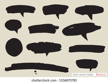 Hand drawn set of Colorful speech bubbles with dialog words,Vector bubbles speech doodle set
