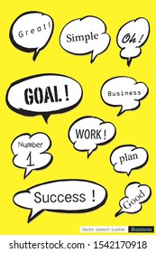 Hand drawn set of Colorful speech bubbles with dialog words,Vector bubbles speech doodle set