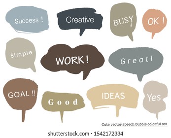 Hand drawn set of Colorful speech bubbles with dialog words,Vector bubbles speech doodle set