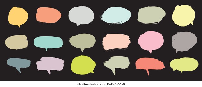 Hand drawn set of Colorful speech bubbles with dialog words,Vector bubbles speech doodle set