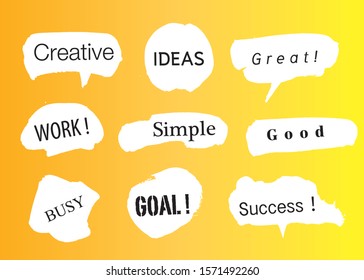 Hand drawn set of Colorful speech bubbles with dialog words,Vector bubbles speech doodle set,Business bubbles