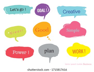 Hand drawn set of Colorful speech bubbles with dialog words,Vector bubbles speech doodle set