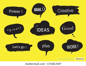 Hand drawn set of Colorful speech bubbles with dialog words,Vector bubbles speech doodle set