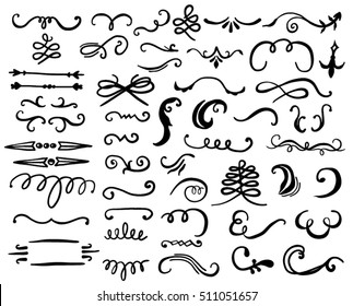 Hand drawn set of design elements