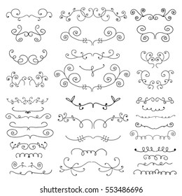 Hand drawn set of design elements.