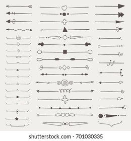 Hand drawn set of design elements