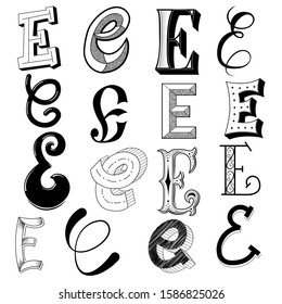 Hand Drawing Letter E Images, Stock Photos & Vectors | Shutterstock