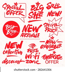 Hand Drawn Set of Discount Design Elements