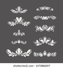 Hand drawn set of dividers and lines. Vector illustration