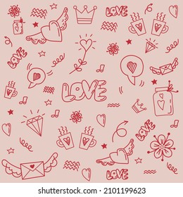 Hand drawn set doodle elements for concept design isolated on white background. vector illustration.