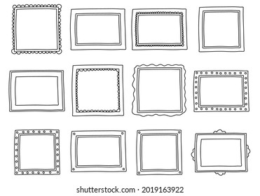 Hand Drawn Set of Doodle Frames