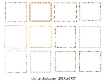 Hand Drawn Set of Doodle Frames