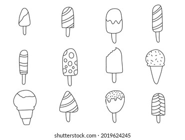 Hand Drawn Set Doodle Popsicle Stock Vector (Royalty Free) 2019624245 ...