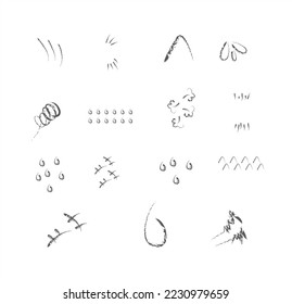 Handgezeichnete Set-Elemente. Business-Doodle. Handgezeichnete Skizze. Zeichen einzeln auf weißem Hintergrund. Vektorgrafik.