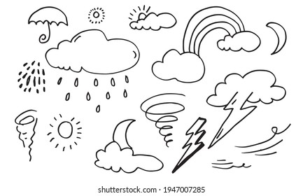 Hand drawn set elements, for concept design. vector illustration.
