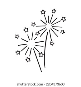 Juego de garras dibujado a mano de un doodle de fuegos artificiales. Ilustración del vector aislada en fondo blanco