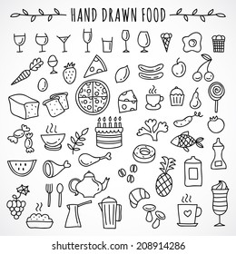 Hand Drawn Set Of Food Icons
